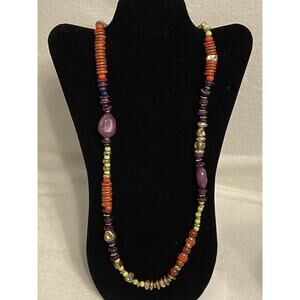 Chico's Vintage MALLORY Multi Beaded 36" Necklace with Extender - Pre-Owned
